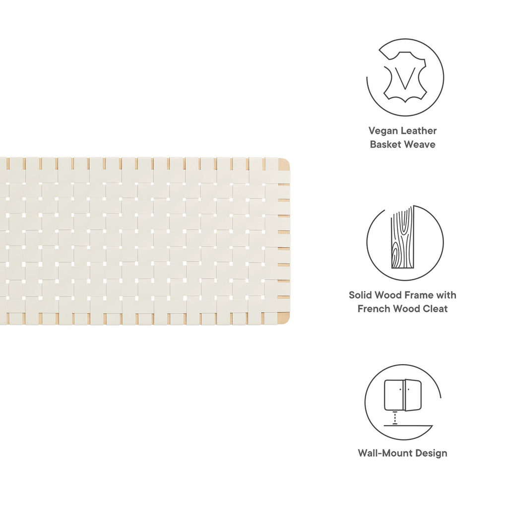 Sparta Weave Wall-Mount Vegan Leather Headboard by Modway