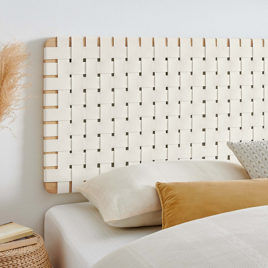 Sparta Weave Wall-Mount Vegan Leather Headboard by Modway