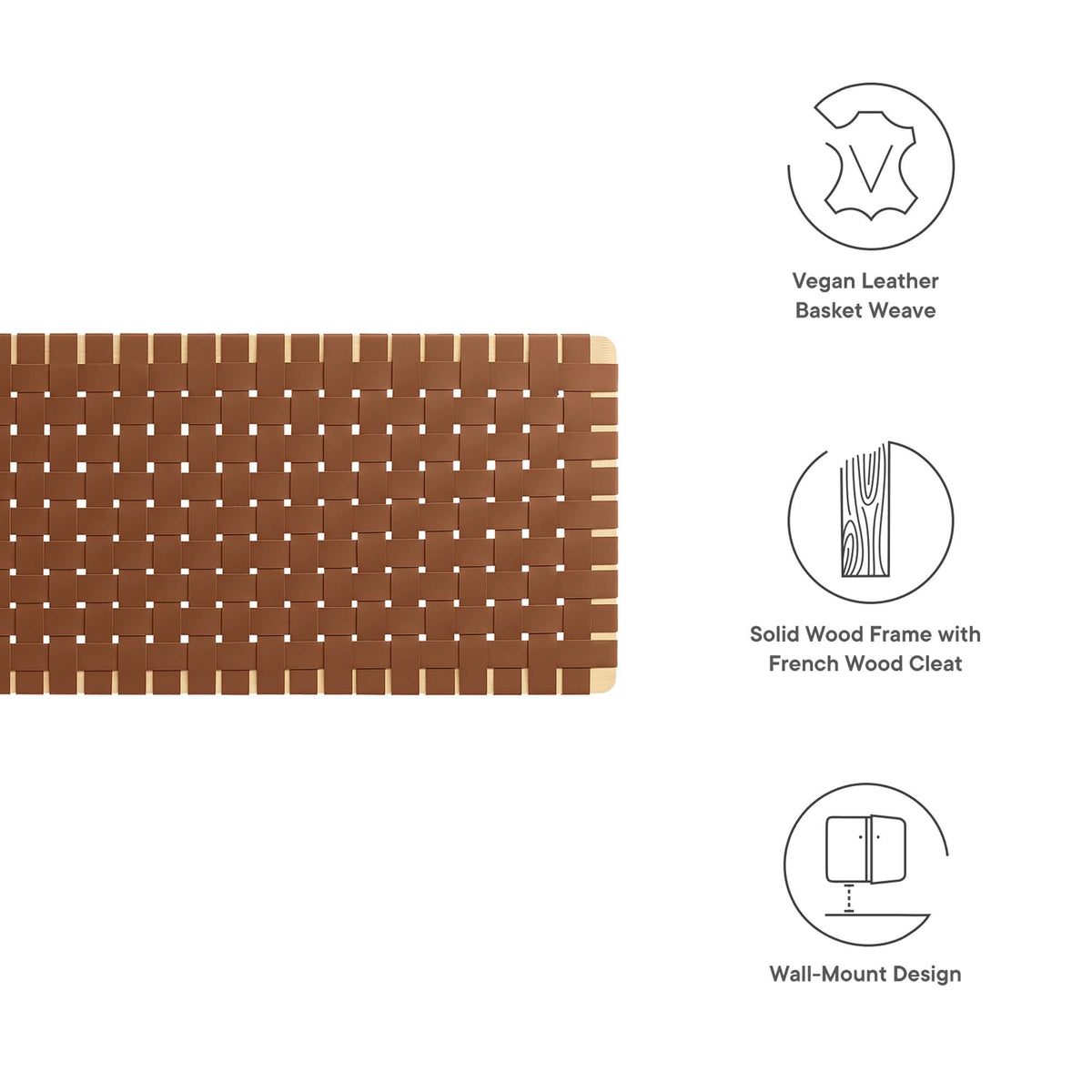 Sparta Weave Wall-Mount Vegan Leather Headboard by Modway