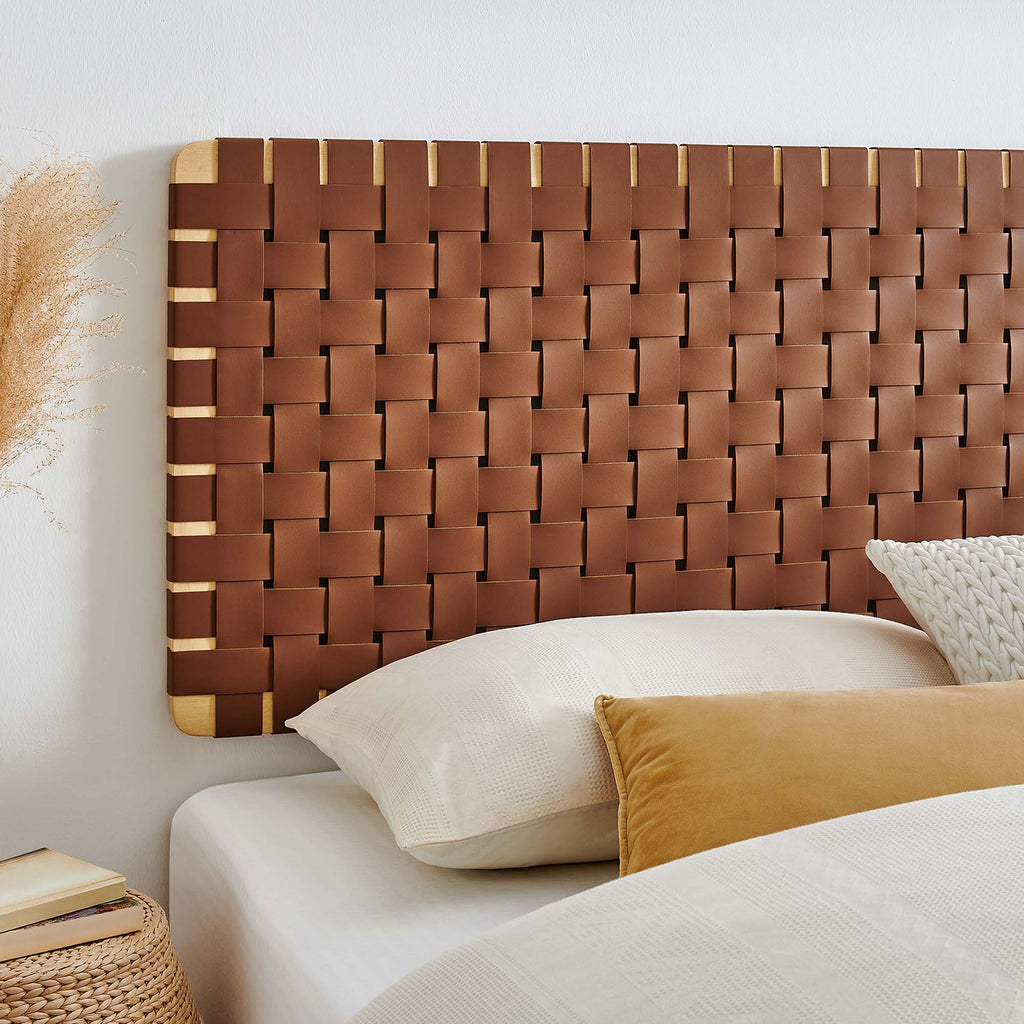Sparta Weave Wall-Mount Vegan Leather Headboard by Modway
