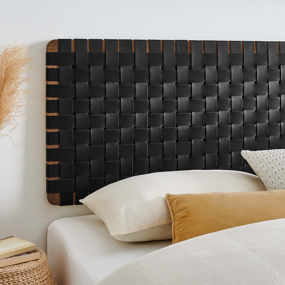 Sparta Weave Wall-Mount Vegan Leather Headboard by Modway