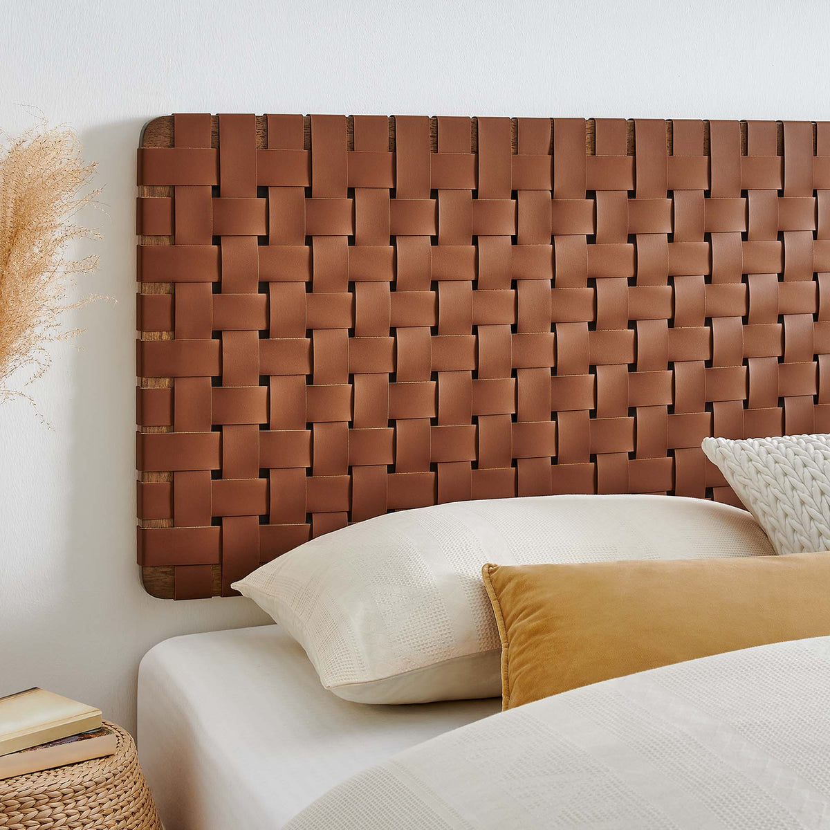Sparta Weave Wall-Mount Vegan Leather Headboard by Modway
