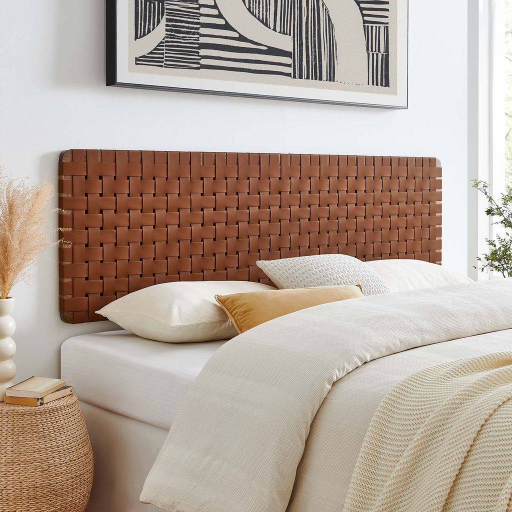 Sparta Weave Wall-Mount Vegan Leather Headboard by Modway