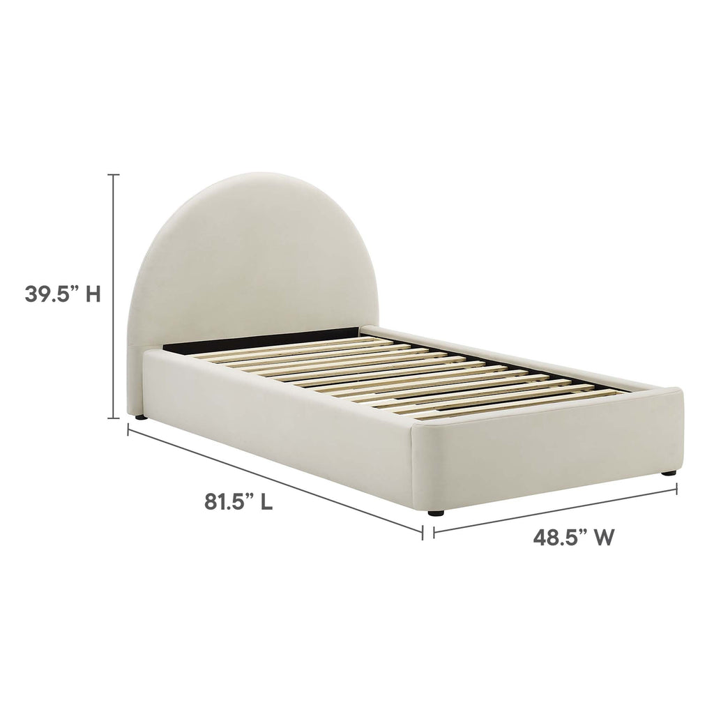 Resort Performance Velvet Arched Round Platform Bed by Modway