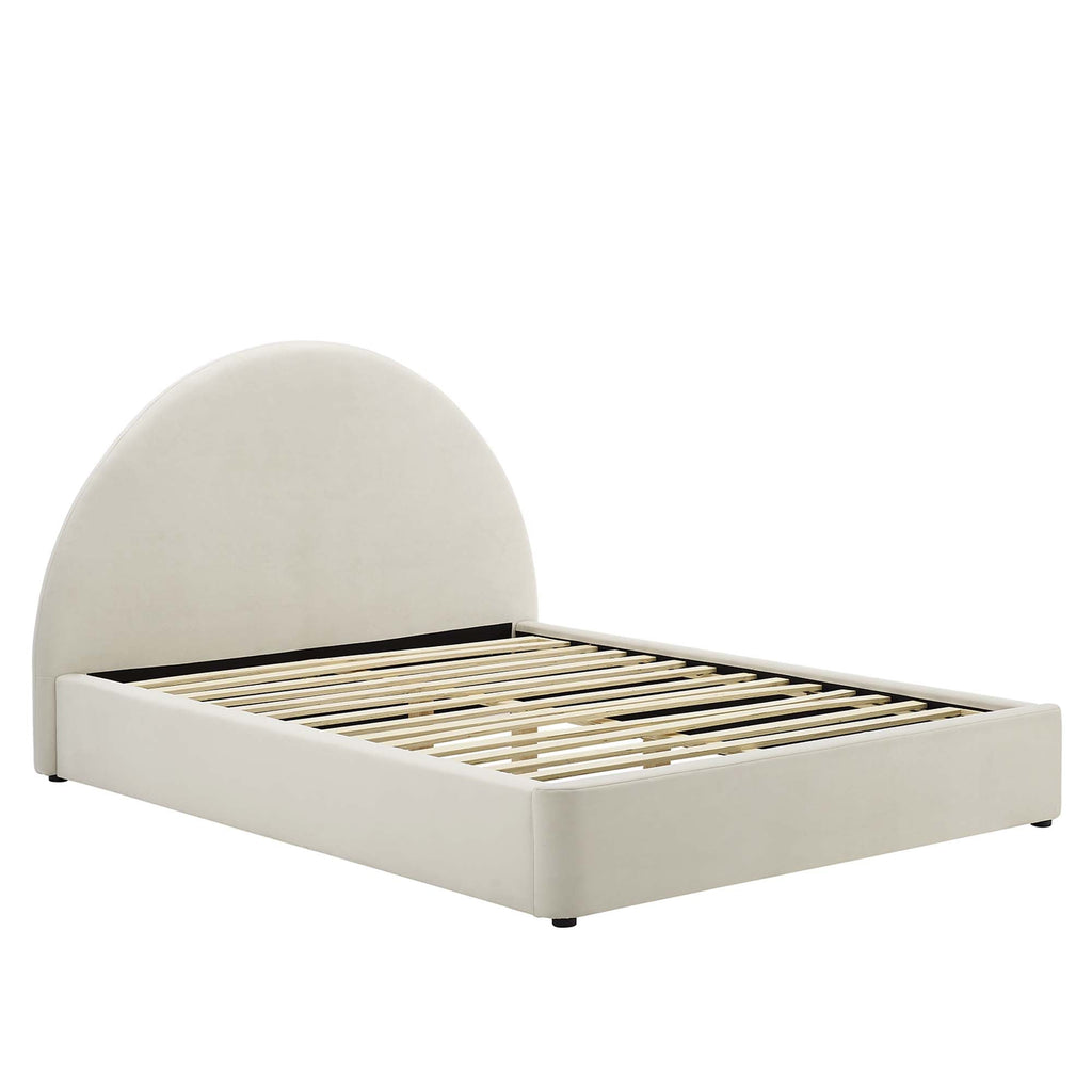 Resort Performance Velvet Arched Round Platform Bed by Modway