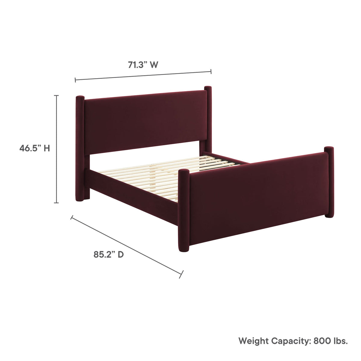 Rael Performance Velvet Queen Platform Bed by Modway