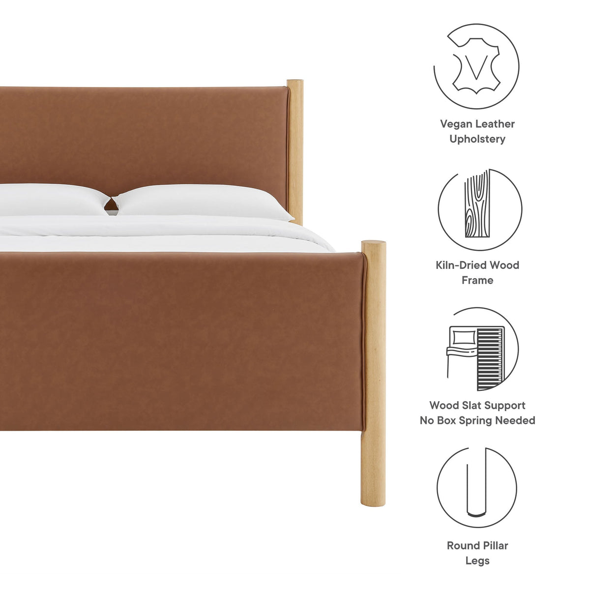 Maven Vegan Leather Upholstered Platform Bed by Modway