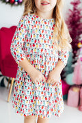 Merry & Bright 3/4 Sleeve Pocket Twirl Dress