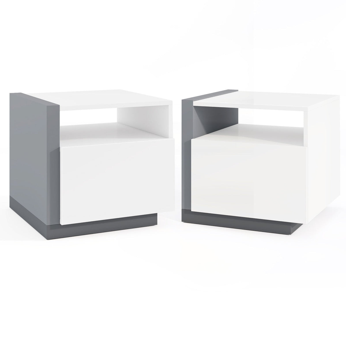 Modern Minimalist Nightstand with Drawer for Bedroom