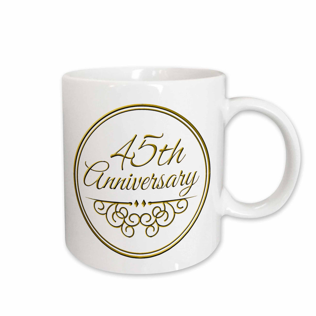 45th Celebration Gold Text - Commemorating Wedding Milestones - Mugs