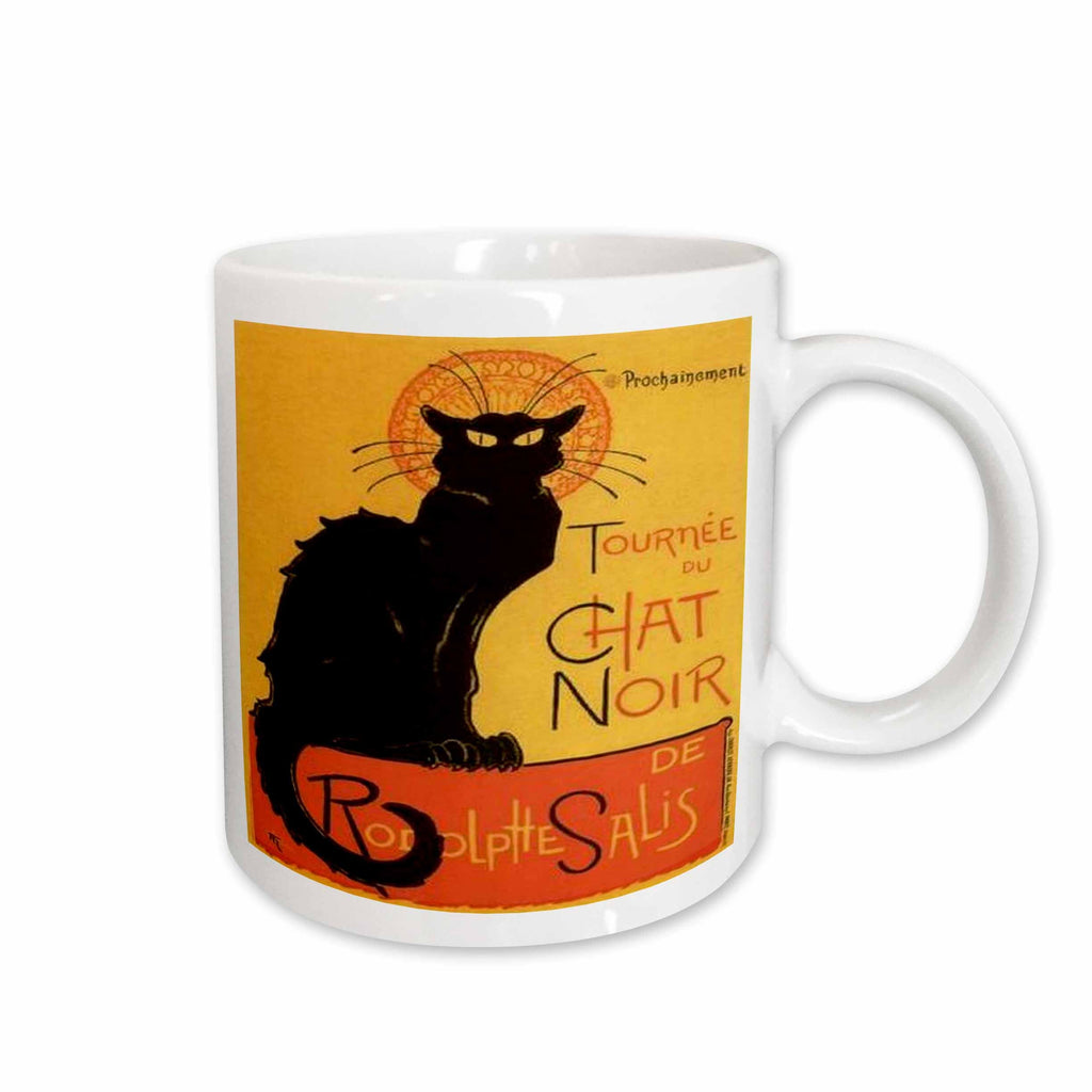 3dRose Taiche Acrylic Art - Cats Le Chat Noir - Mugs (mug_24933)
