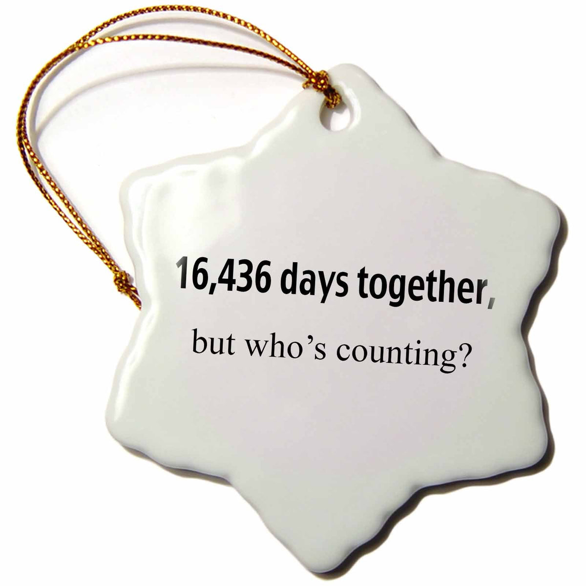 3dRose EvaDane - Happy Anniversary - 16,436 Days Together but Whos Counting - Ornaments (ORN_112216)