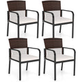 Patio Dining Chairs Set of 4 with Padded Cushions