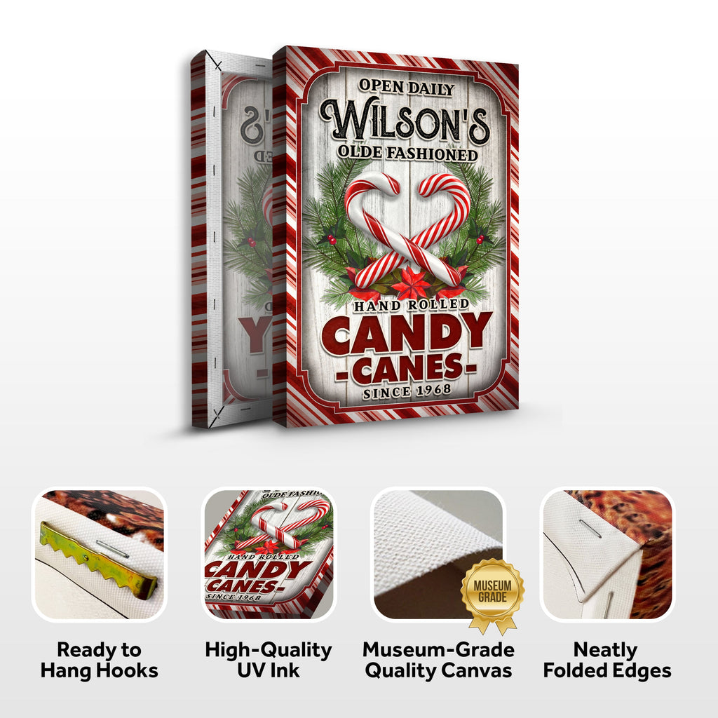 Olde Fashioned Hand Rolled Candy Canes Sign