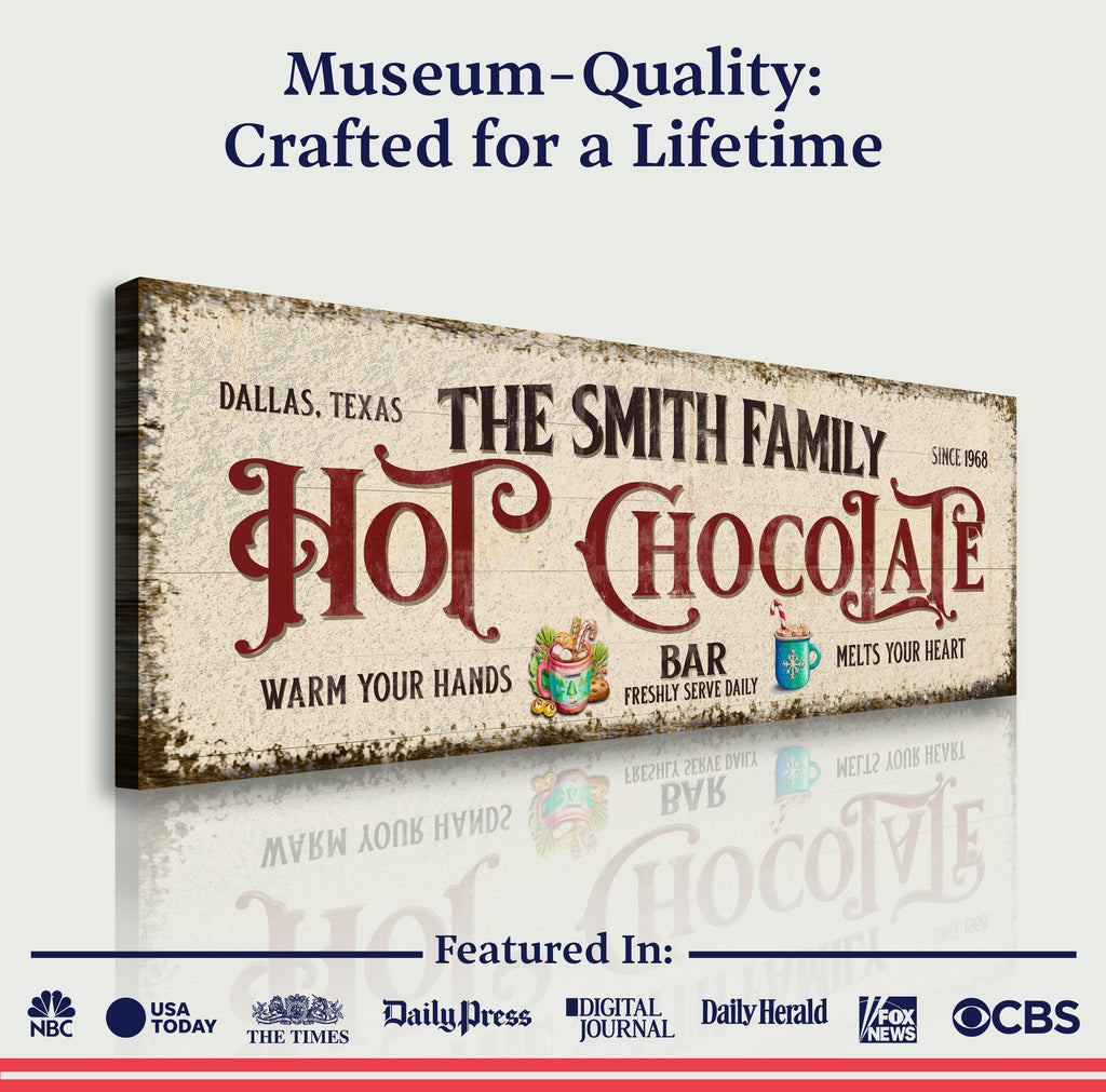 Hot Chocolate Christmas Bar Sign