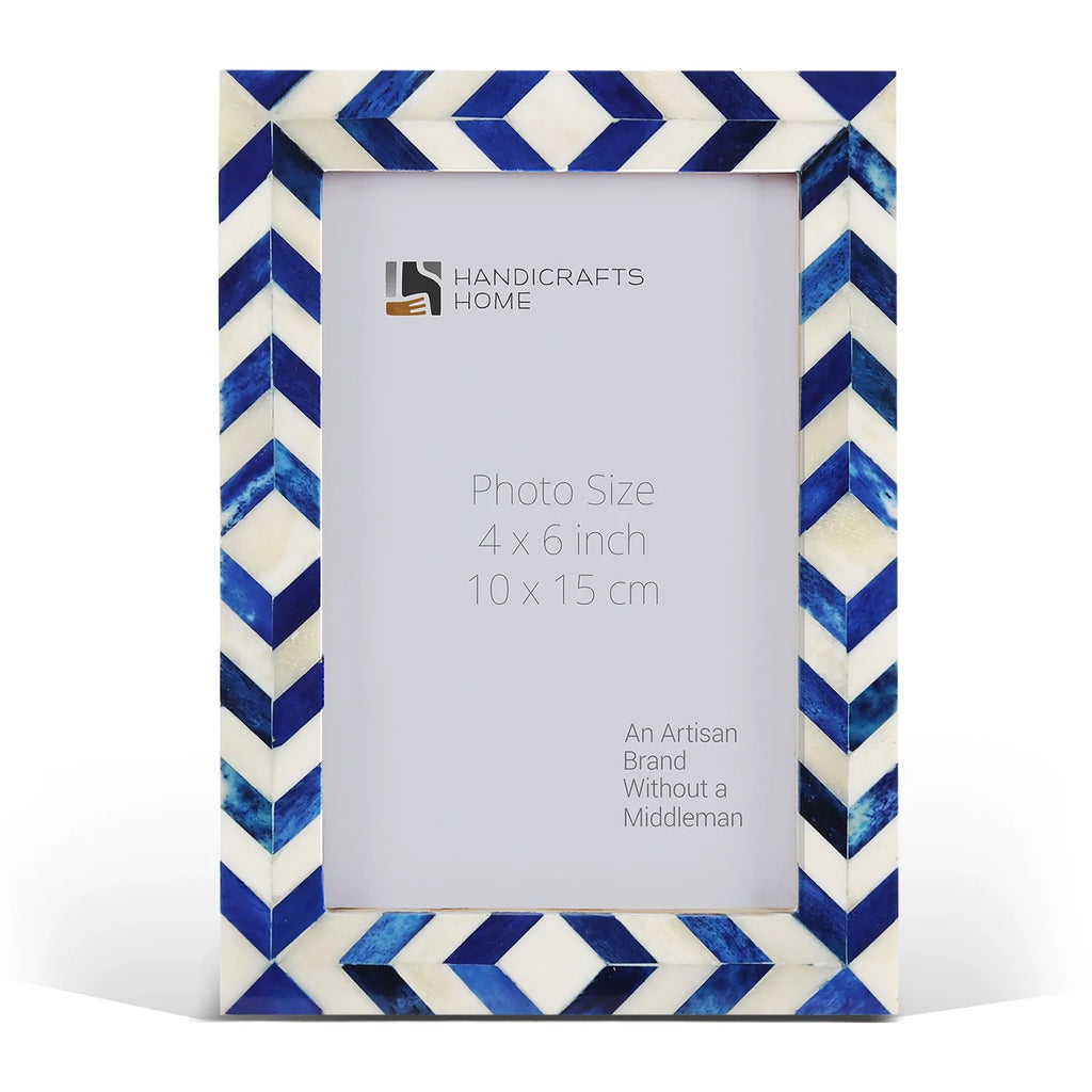 Mosaic Chevron Bone Inlay Picture Frame | 4x6 5x7 8x10