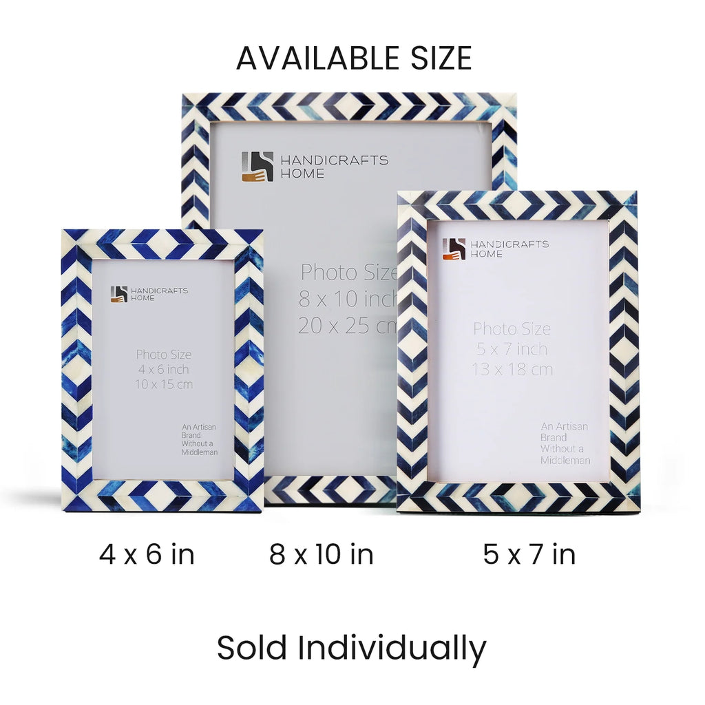 Mosaic Chevron Bone Inlay Picture Frame | 4x6 5x7 8x10