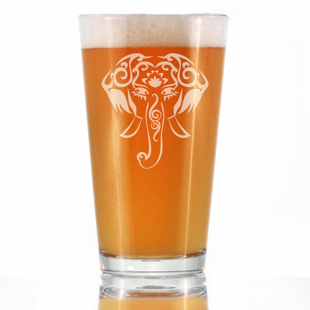 Elephant Boho - 16 Ounce Pint Glass