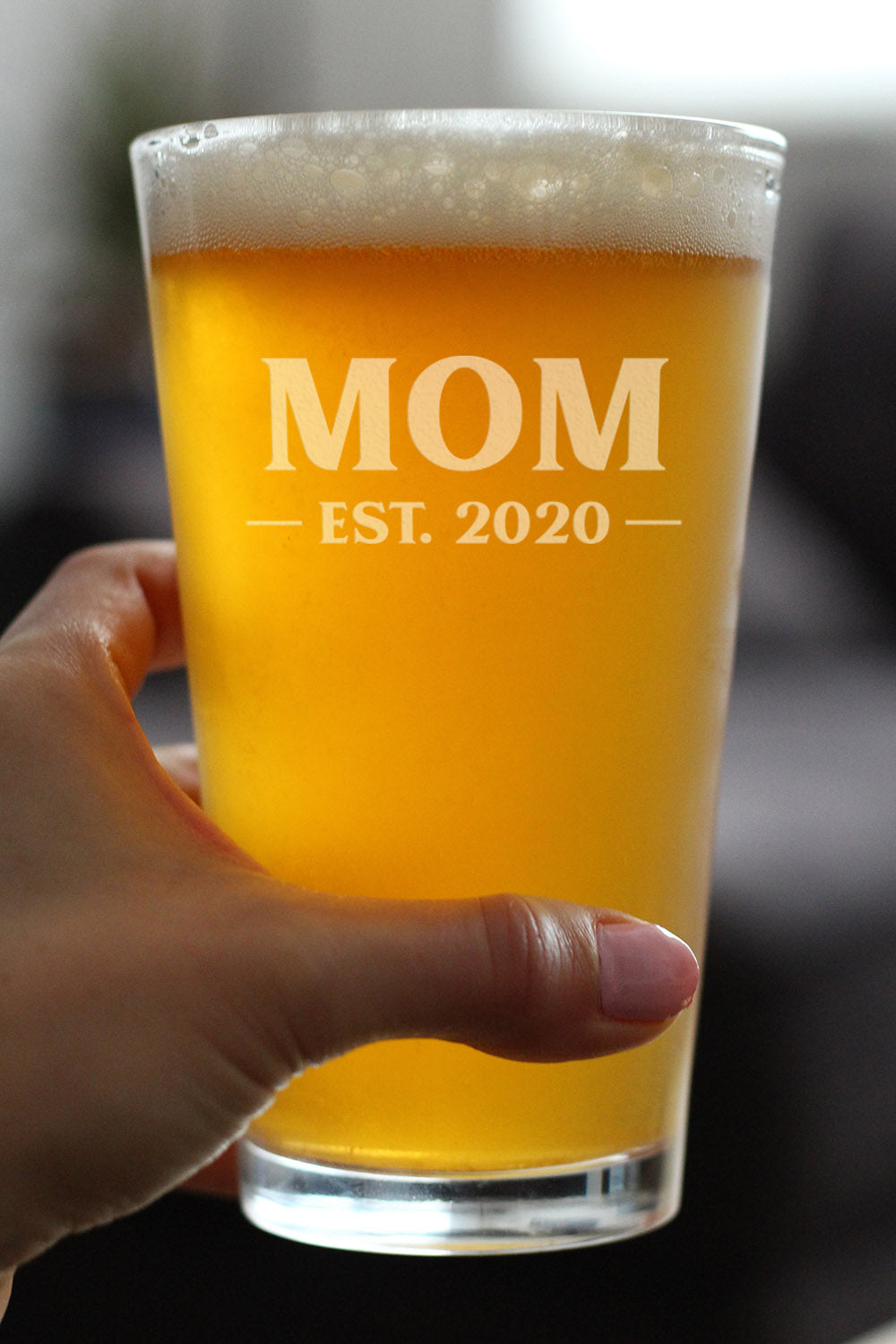 Mom Est. 2020 - Bold - 16 Ounce Pint Glass