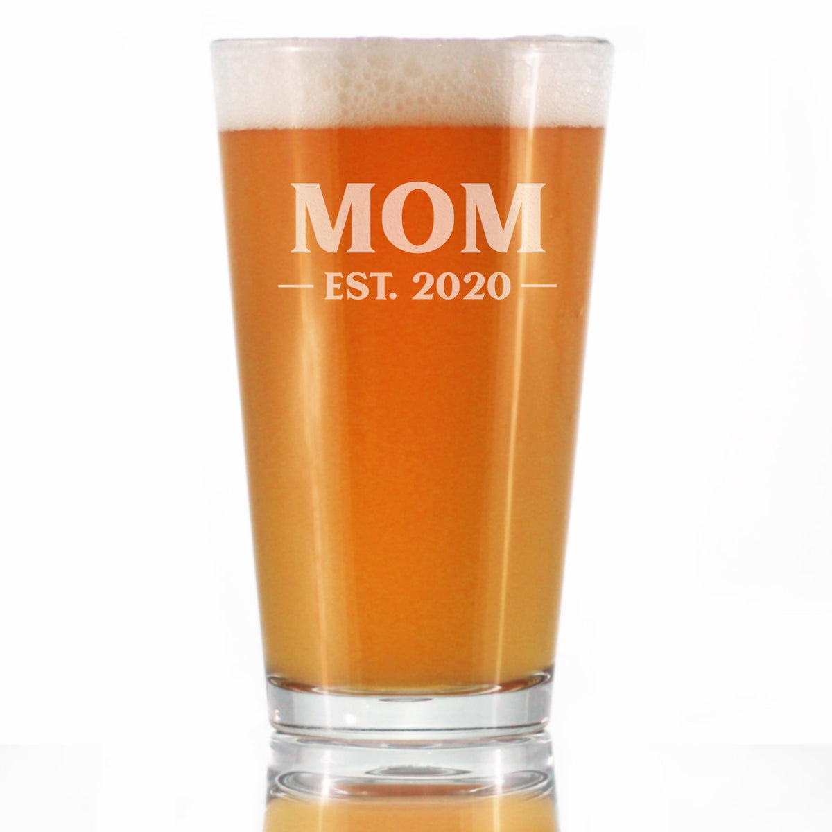 Mom Est. 2020 - Bold - 16 Ounce Pint Glass