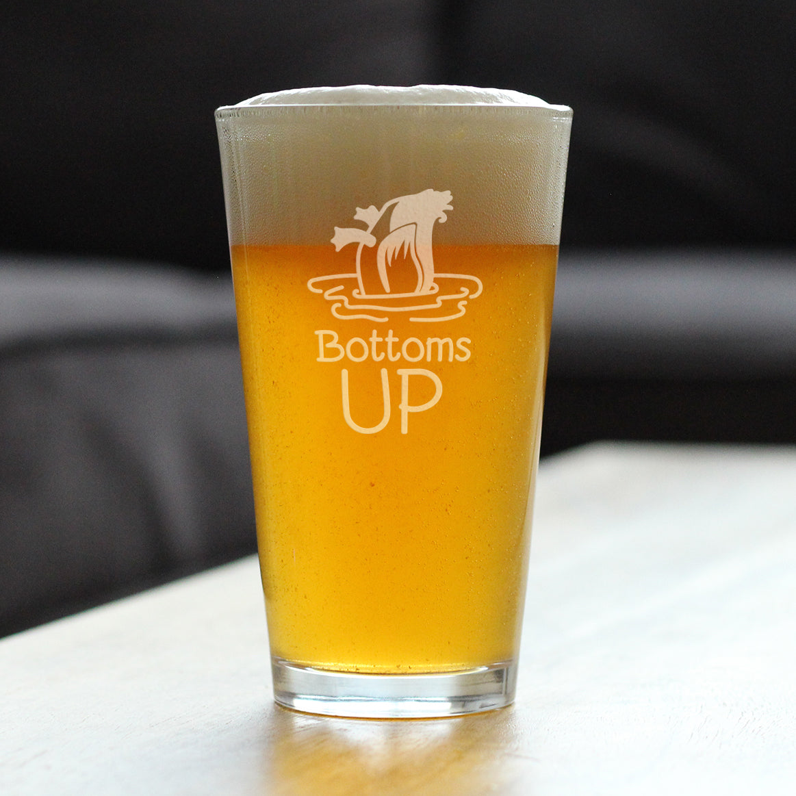 Bottoms Up - 16 Ounce Pint Glass