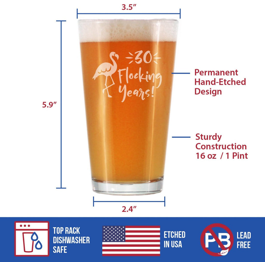 30 Flocking Years - 16 Ounce Pint Glass