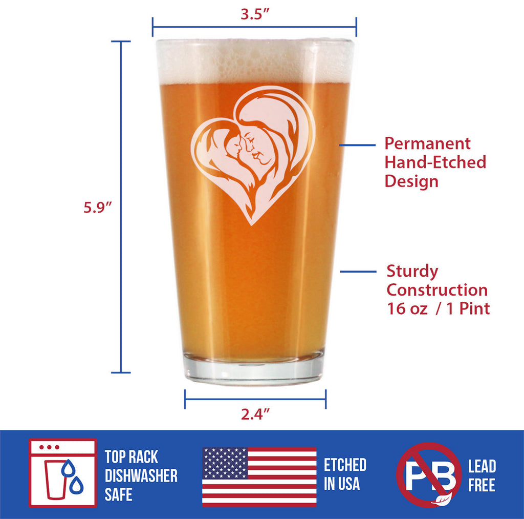 Mother's Love - 16 Ounce Pint Glass