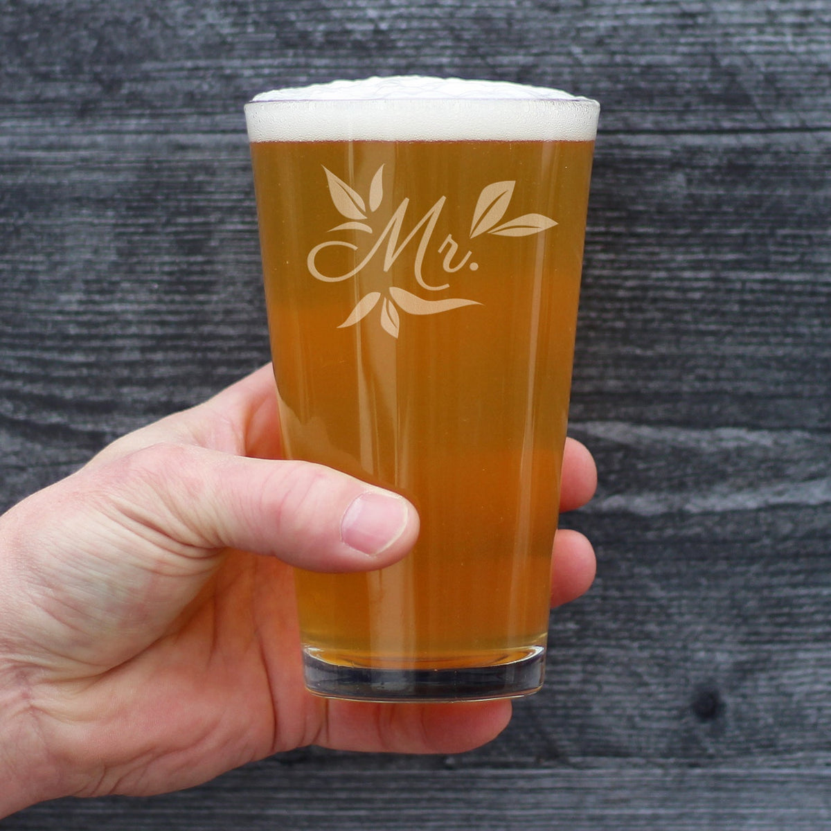 Mr. Pint Glass - Unique Wedding Gift for Groom - Engraved Wedding Cup Gift