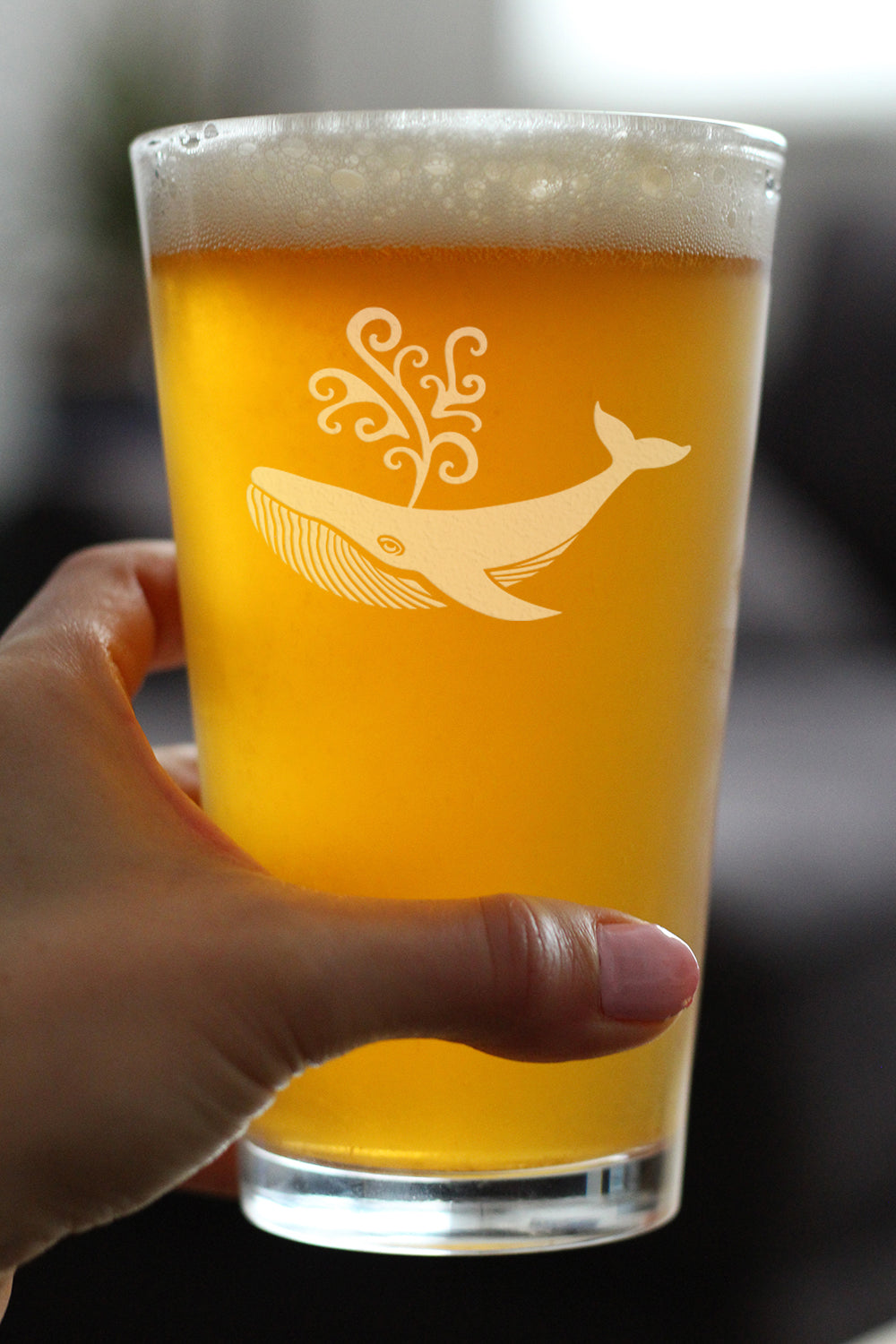 Decorative Whale - 16 Ounce Pint Glass