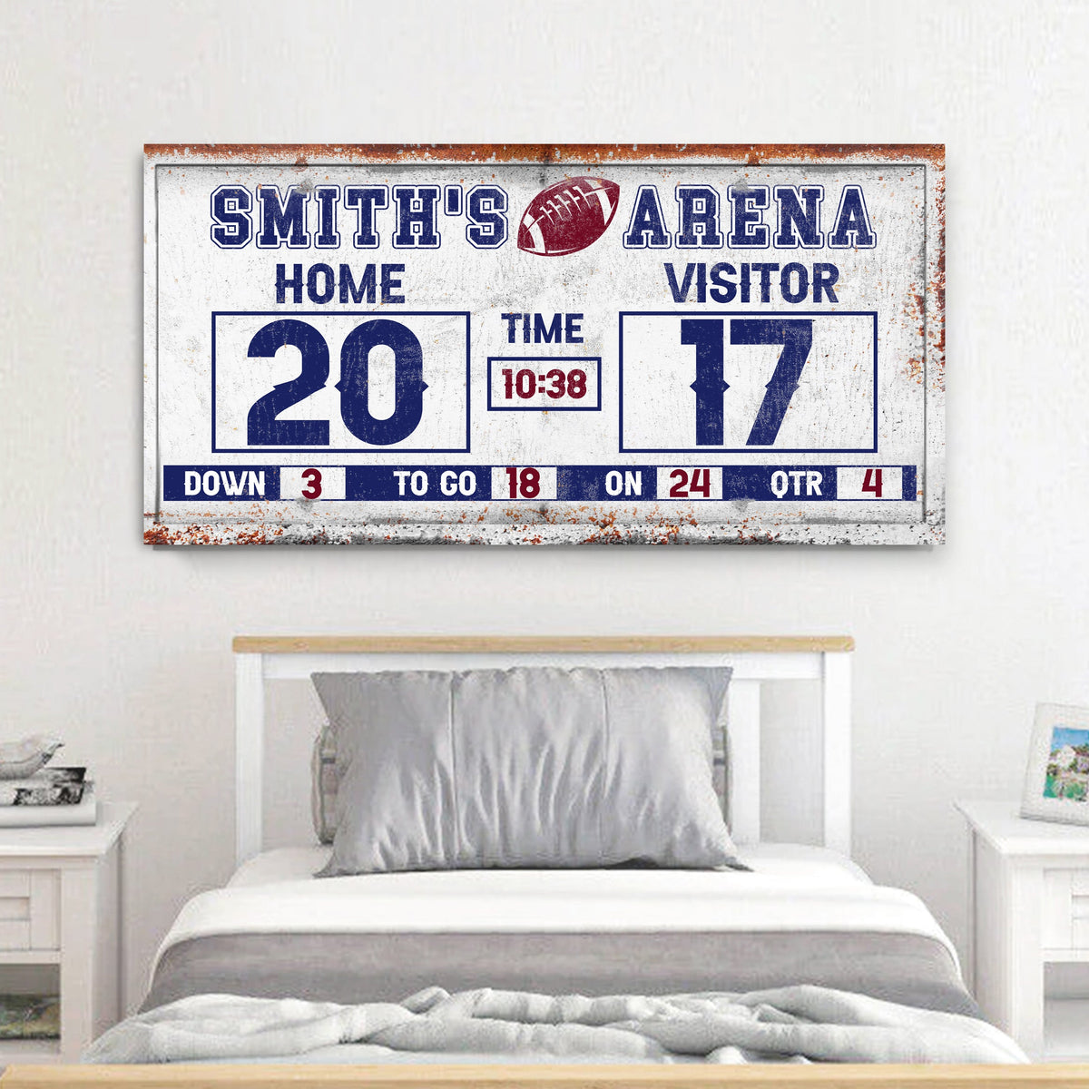 Personalized Football Scoreboard Sign