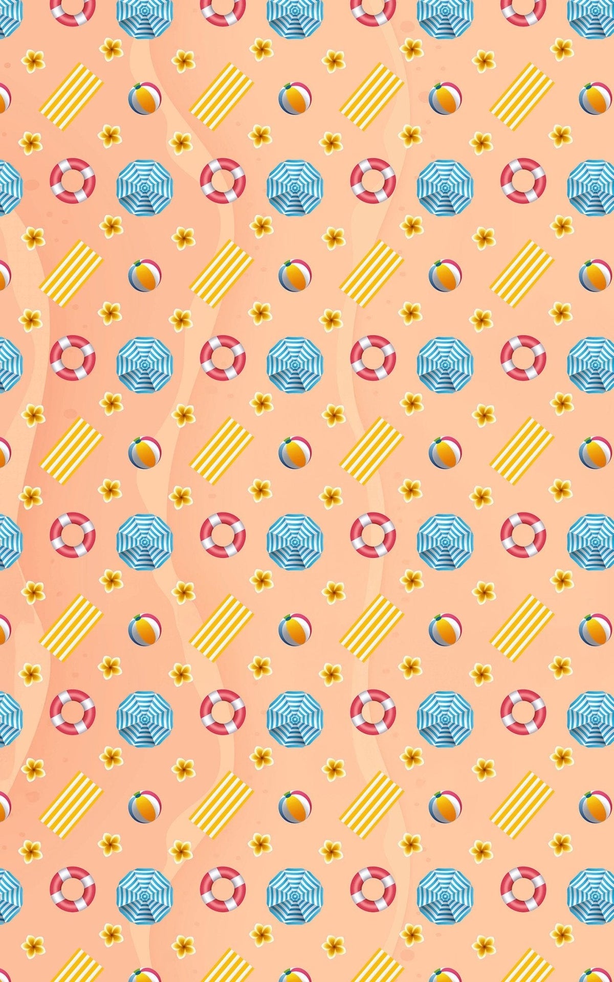 Peachy Beach Day Wrapping Paper