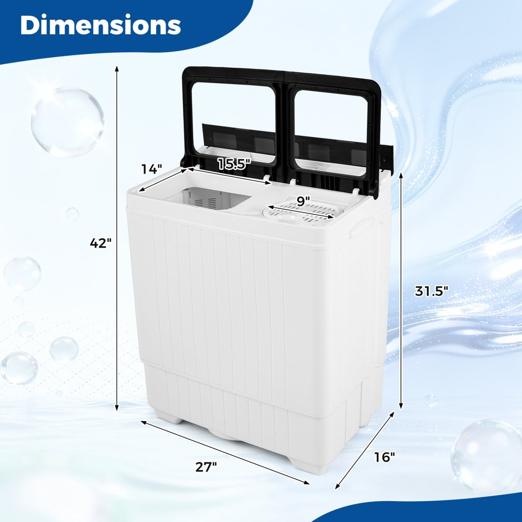 Portable Washing Machine with 18 LBS Washer and 8 LBS Spinner Combo
