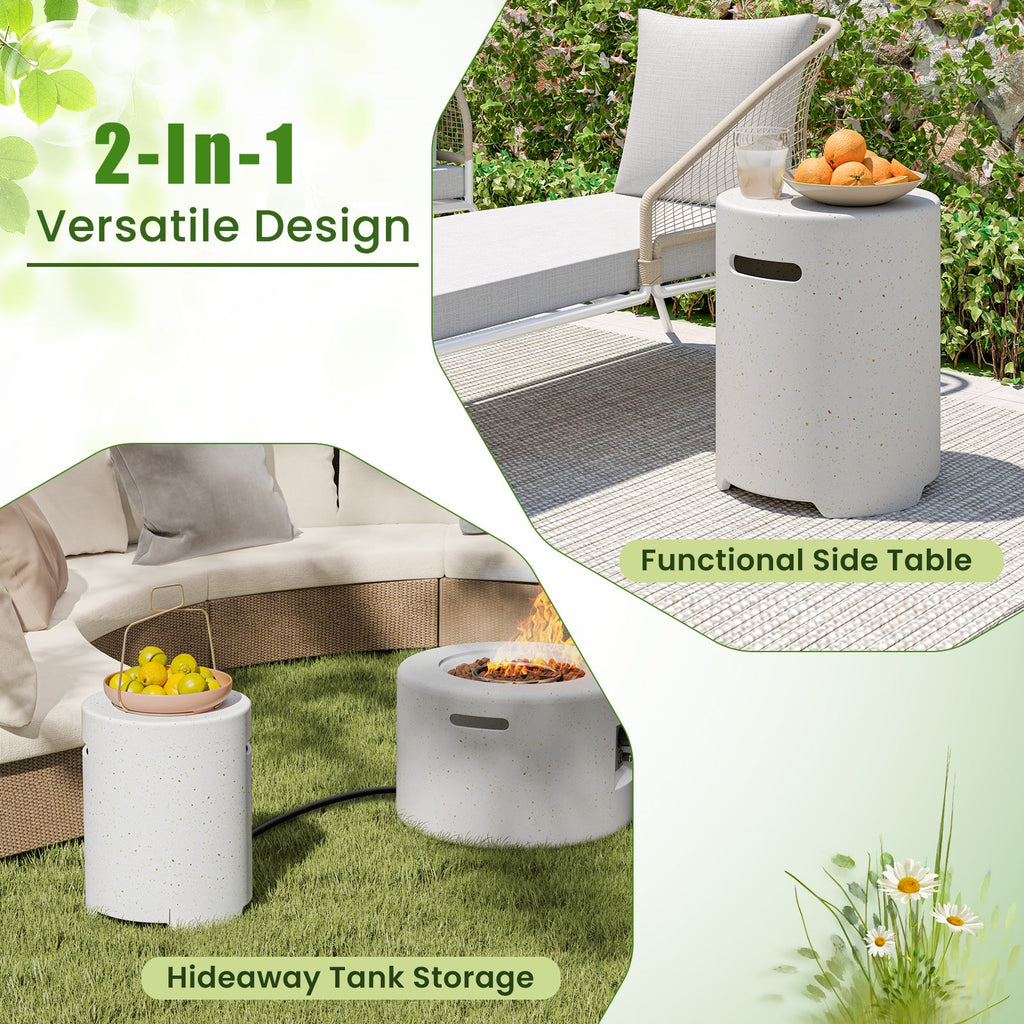 Propane Tank Cover Table with Side Handles and Protective Cover