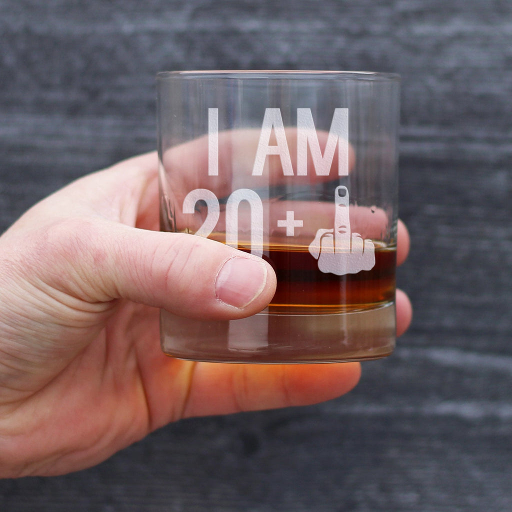 20 + 1 Middle Finger - 10 Ounce Rocks Glass