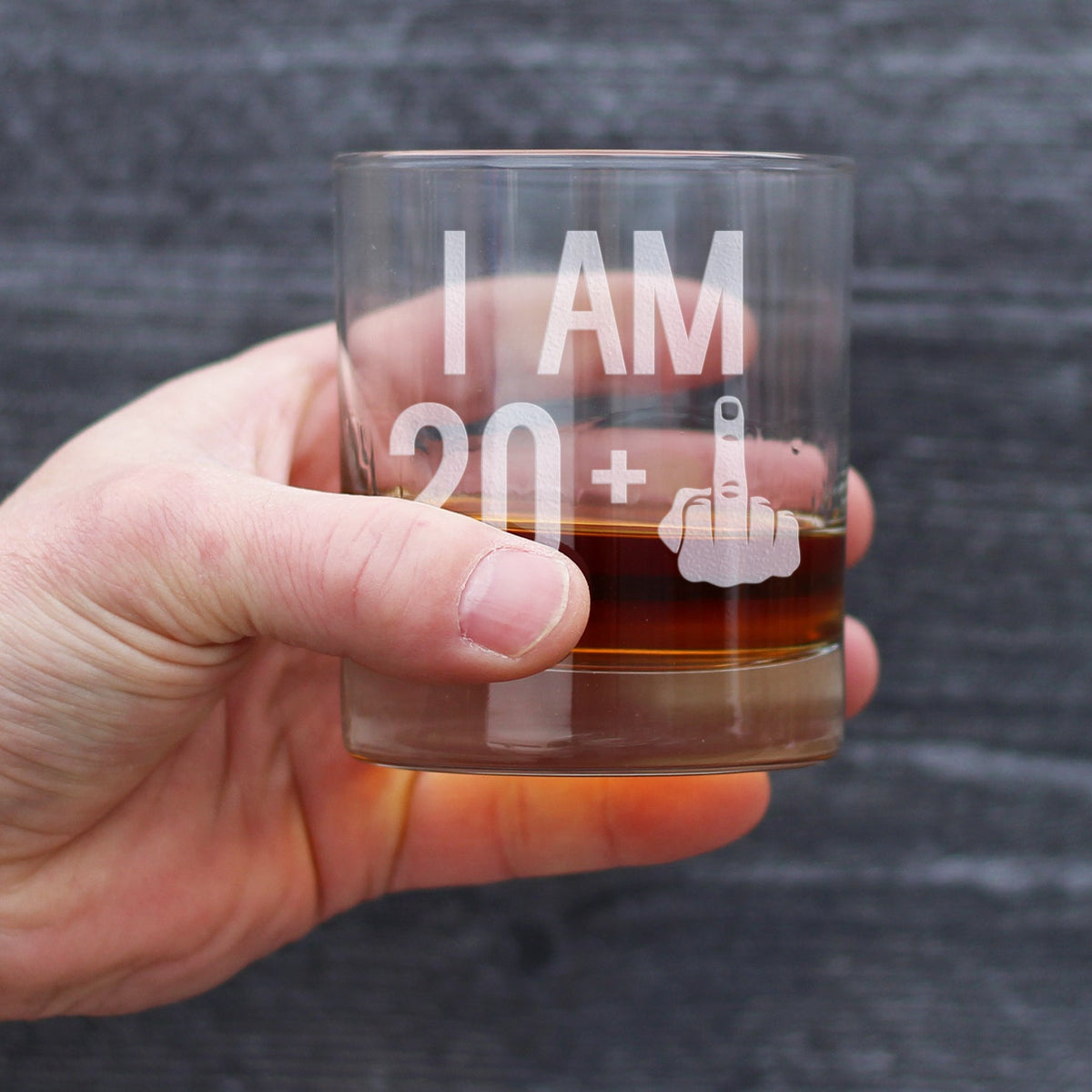 20 + 1 Middle Finger - 10 Ounce Rocks Glass