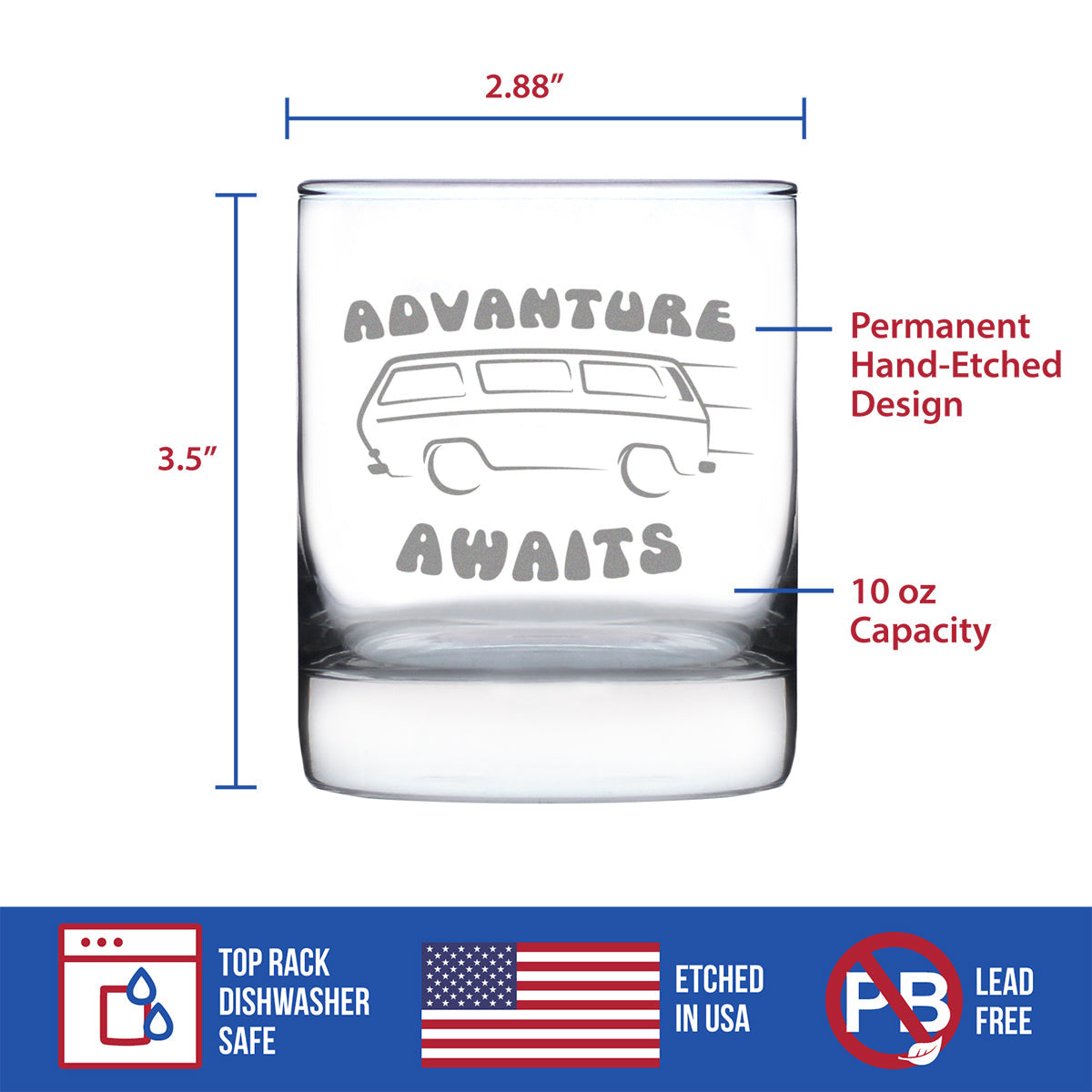 Advanture Awaits - 10 Ounce Rocks Glass