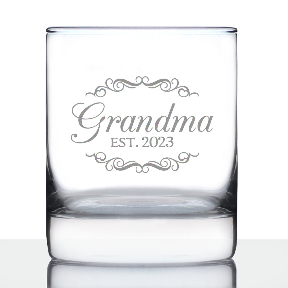 Grandma Est. 2023 - Decorative - 10 Ounce Rocks Glass