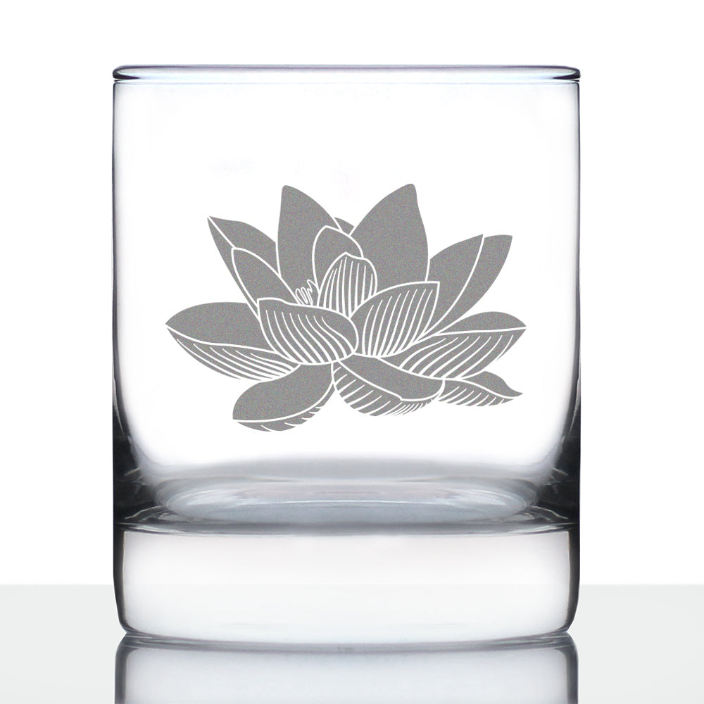 Lotus Flower - 10 Ounce Rocks Glass