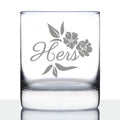 Hers Old Fashioned Rocks Glass - Unique Wedding Gift for Bride - Cute Engraved Wedding Cup Gift