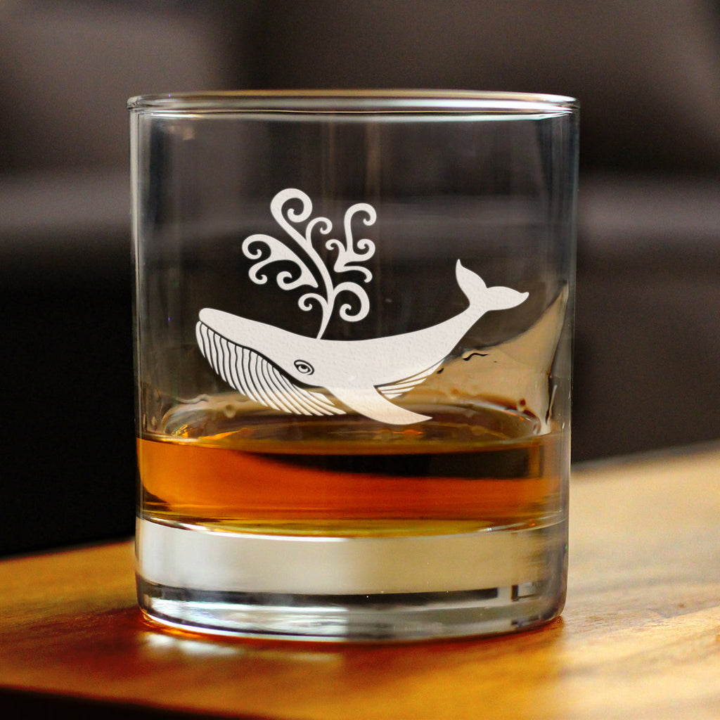 Decorative Whale - 10 Ounce Rocks Glass