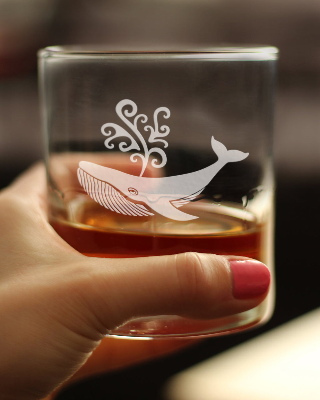 Decorative Whale - 10 Ounce Rocks Glass
