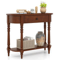 Retro Console Table 36"L Wooden 2-Tier Narrow Behind Couch Foyer Table
