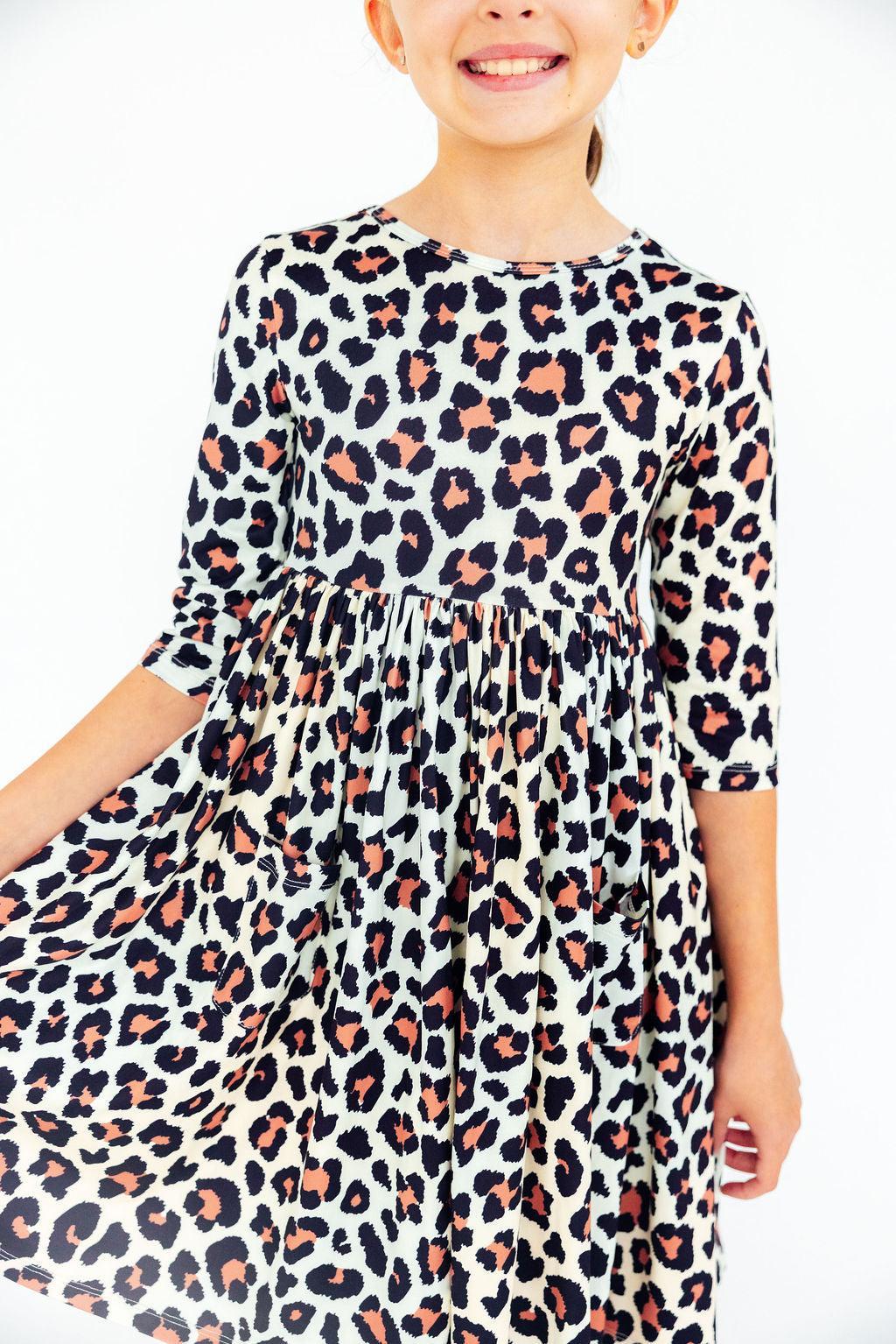 Wild One 3/4 Sleeve Pocket Twirl Dress