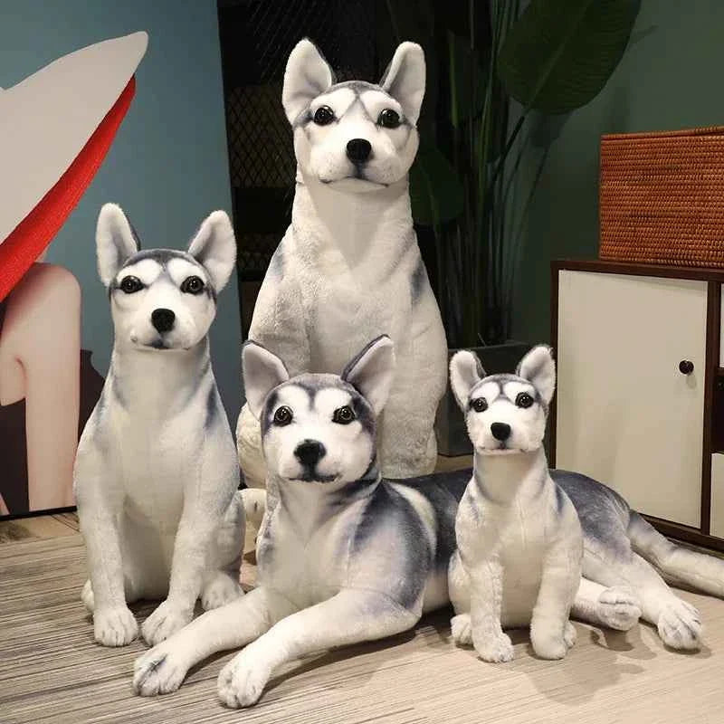 Realistic Husky Plush Toy – Simulation Siberian Husky Stuffed Dog
