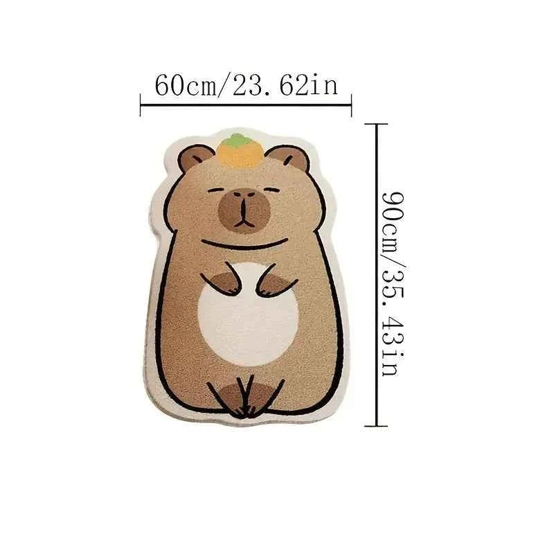 Cute Capybara Rug Warmth-Retaining & Non-Slip Bedroom & Mat