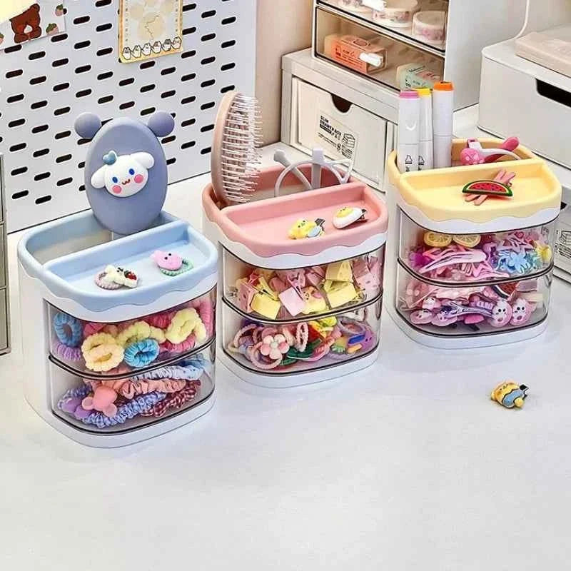2 Layers Cute Children's Hair Accessories Storage Box