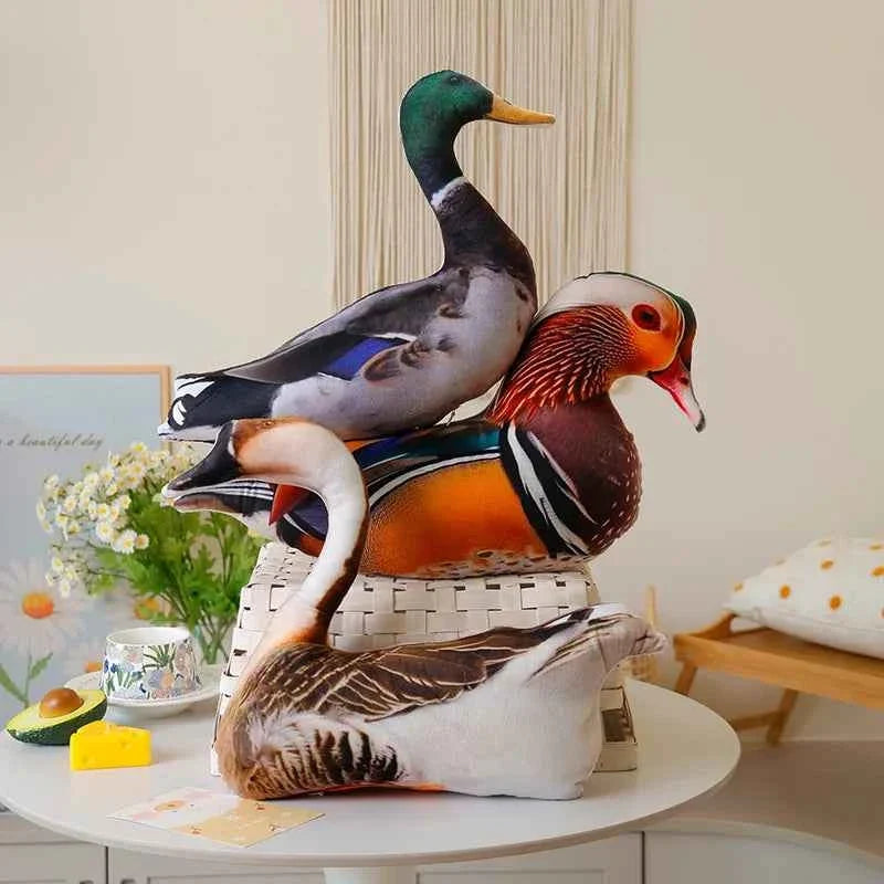 Simulation 3D Birds Plush Toys Soft Stuffed Animals Goose