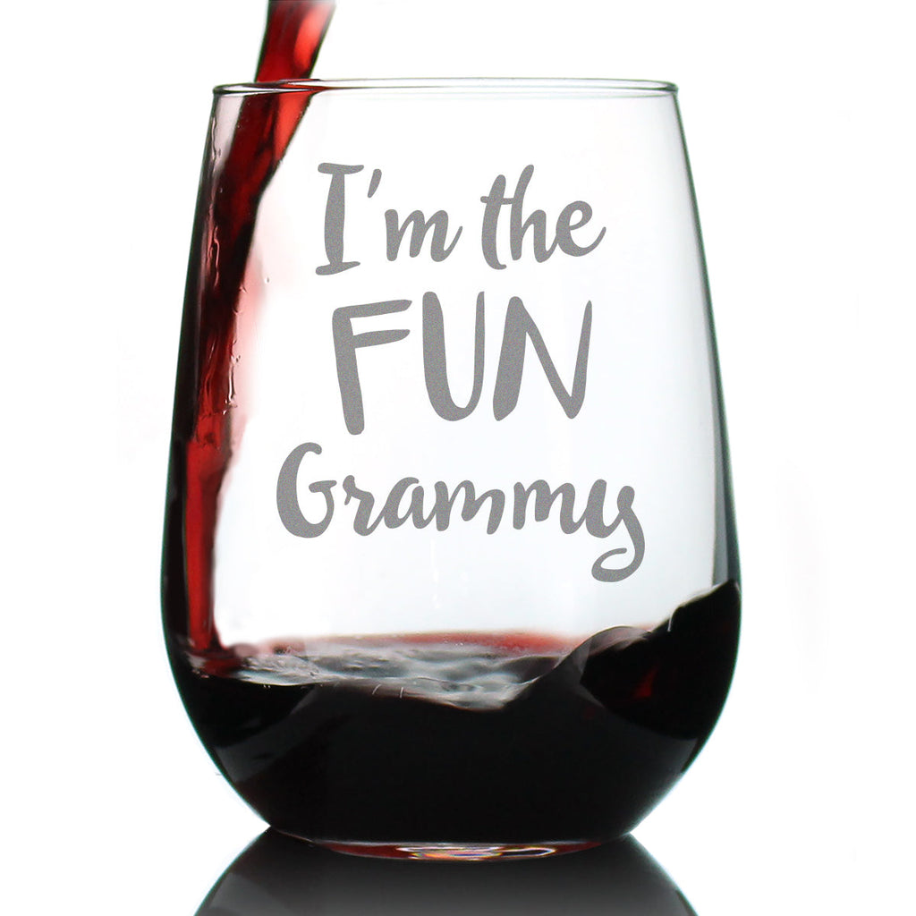I'm the Fun Grammy- 17 Ounce Stemless Wine Glass