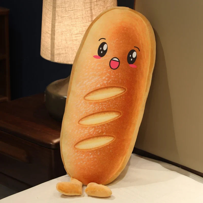 Cute Toast Bread Plush Pillow – Kawaii Soft Food Stuffed Cushion