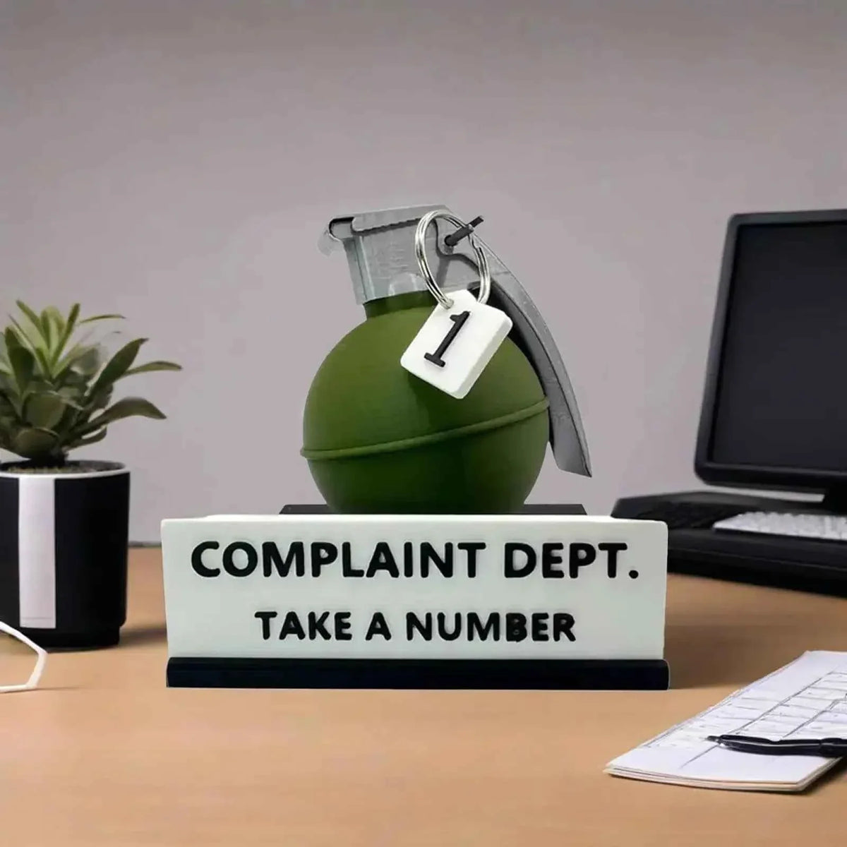 Complaint Department Desk Sign 3D Printed Prank